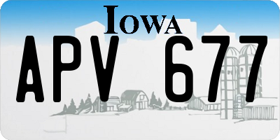 IA license plate APV677