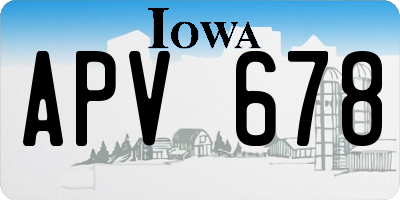 IA license plate APV678