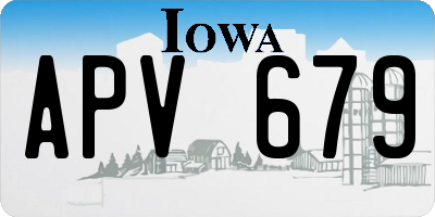 IA license plate APV679