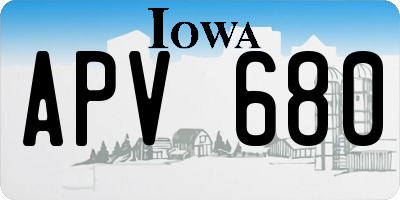 IA license plate APV680