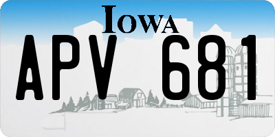 IA license plate APV681