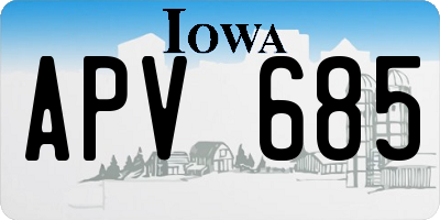 IA license plate APV685