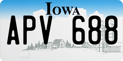 IA license plate APV688