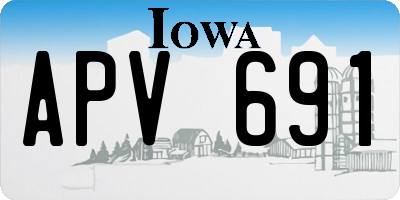 IA license plate APV691