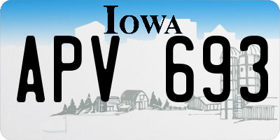 IA license plate APV693
