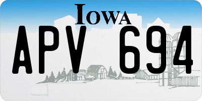 IA license plate APV694