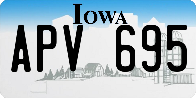 IA license plate APV695