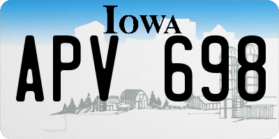 IA license plate APV698