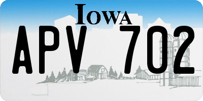 IA license plate APV702