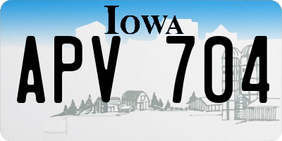 IA license plate APV704