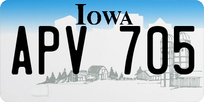 IA license plate APV705