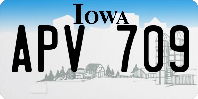 IA license plate APV709