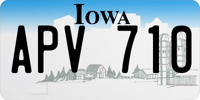 IA license plate APV710