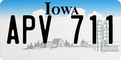 IA license plate APV711