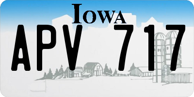 IA license plate APV717