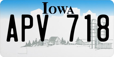 IA license plate APV718