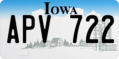 IA license plate APV722