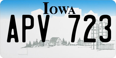 IA license plate APV723