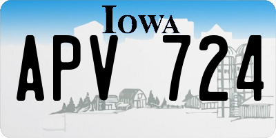 IA license plate APV724