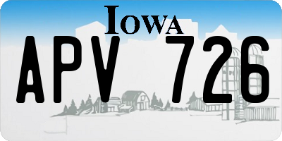 IA license plate APV726