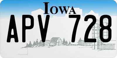 IA license plate APV728