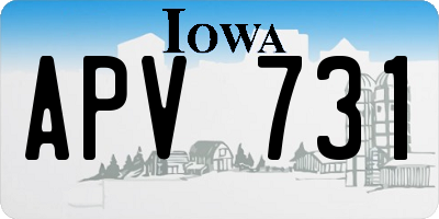 IA license plate APV731