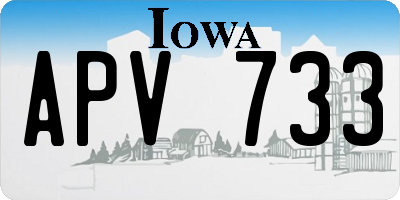 IA license plate APV733