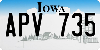 IA license plate APV735