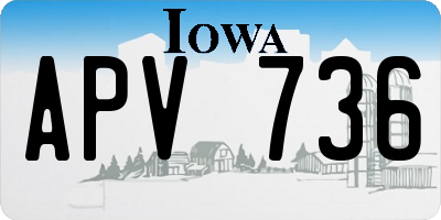 IA license plate APV736