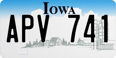 IA license plate APV741