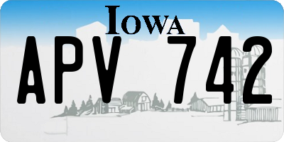 IA license plate APV742