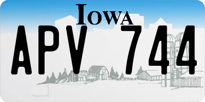 IA license plate APV744