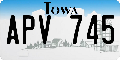 IA license plate APV745