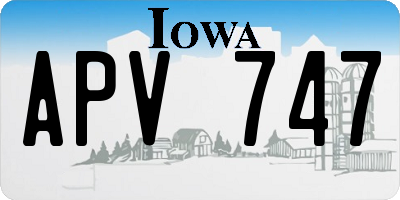 IA license plate APV747