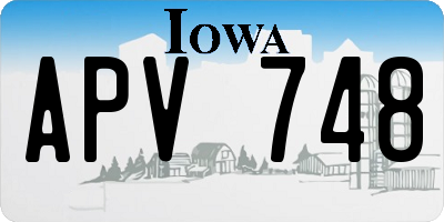 IA license plate APV748