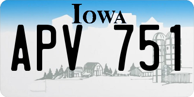 IA license plate APV751