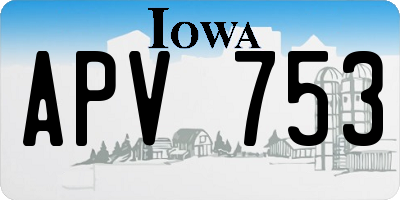 IA license plate APV753