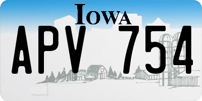 IA license plate APV754