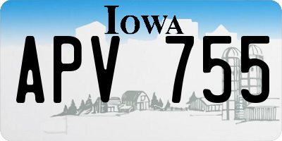 IA license plate APV755