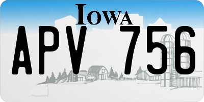 IA license plate APV756