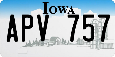 IA license plate APV757