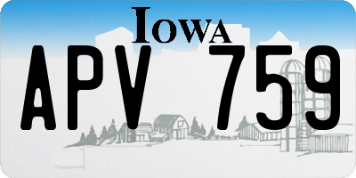 IA license plate APV759