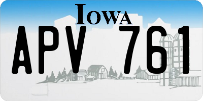 IA license plate APV761
