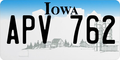 IA license plate APV762