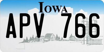 IA license plate APV766