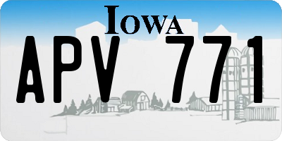 IA license plate APV771