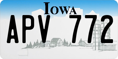 IA license plate APV772