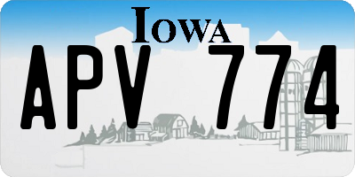 IA license plate APV774
