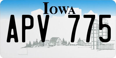 IA license plate APV775