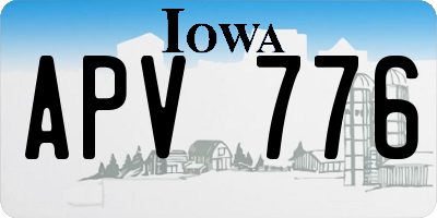 IA license plate APV776